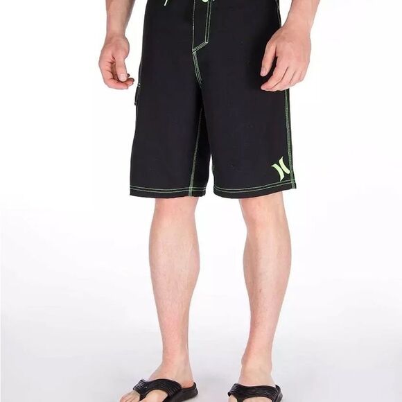 Black Hurley Board Shorts Size 38 Waist - Picture 1 of 15